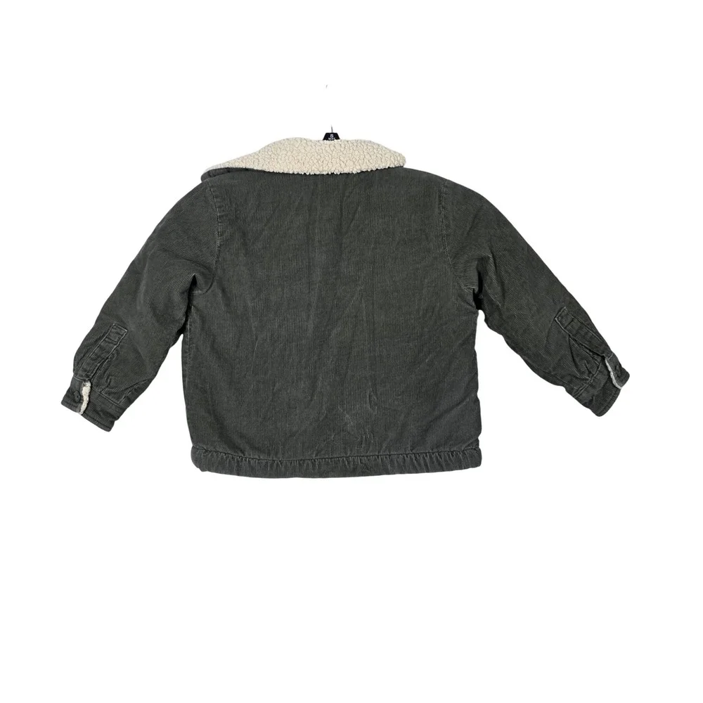 Old Navy Corduroy Shacket Sherpa Lined Heritage Green Cotton Jacket 4T Kids Fall